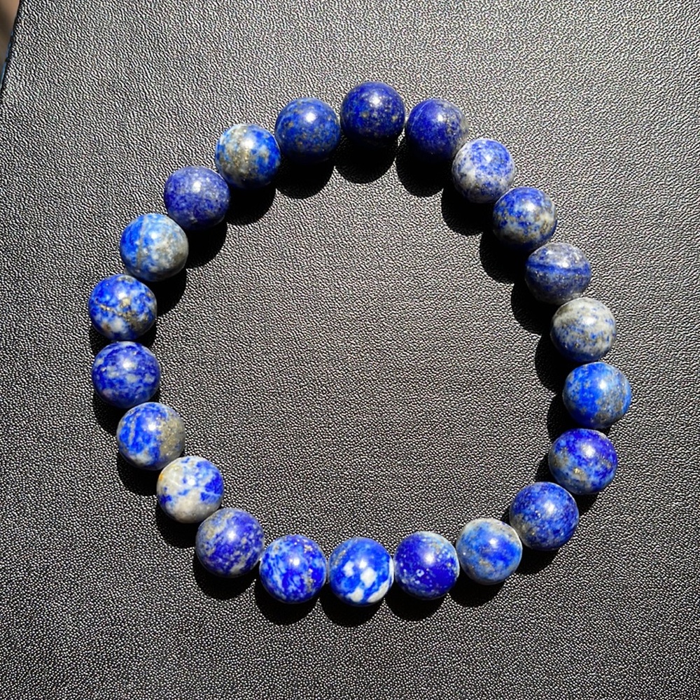 Natural lapis stretch bracelet